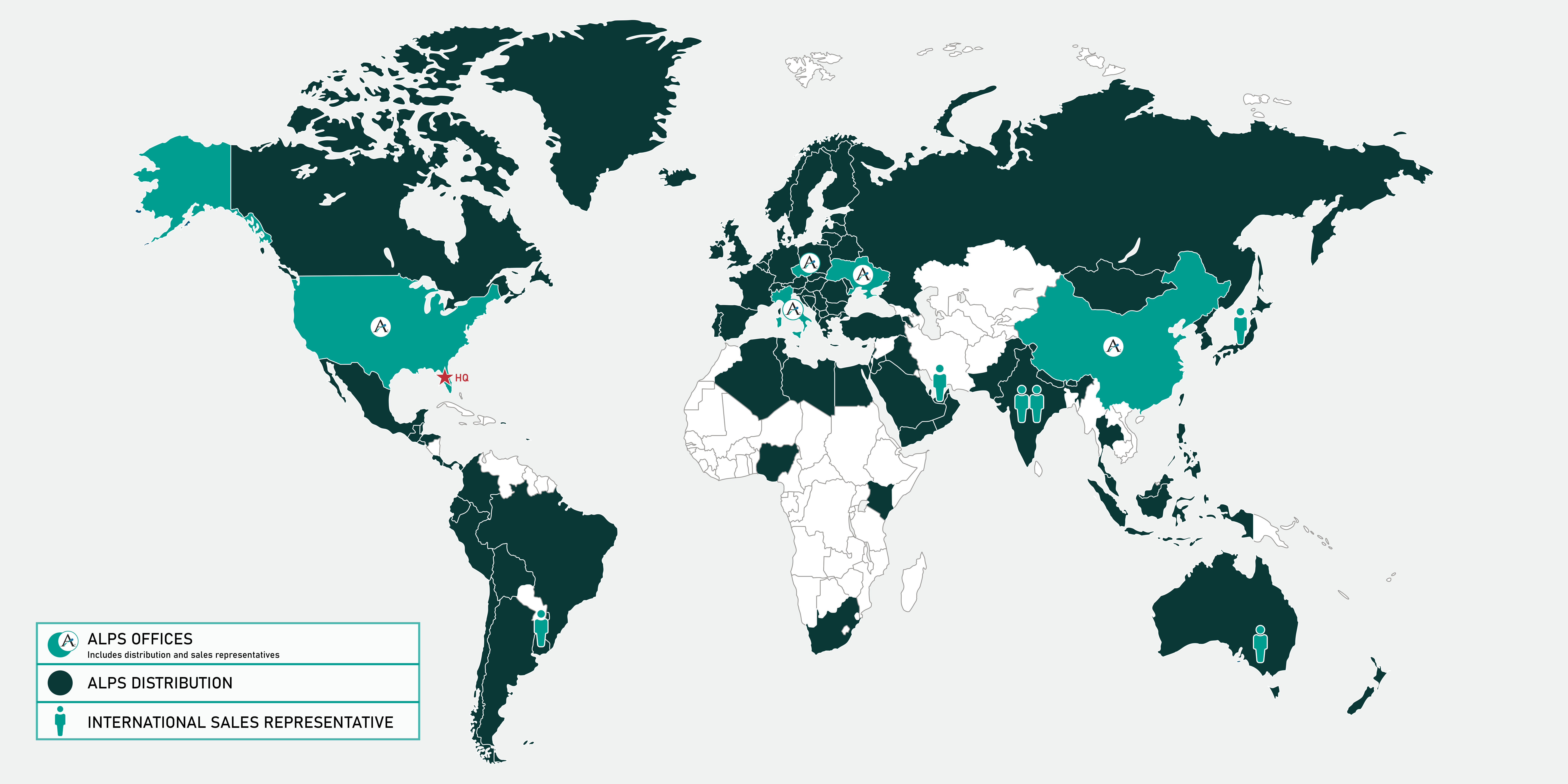 ALPS Worldwide Map